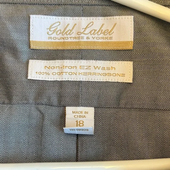 Roundtree & Yorke Men's Dark Gray Long Sleeve Shirt - Picture 6 of 9